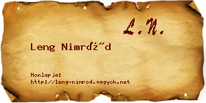Leng Nimród névjegykártya